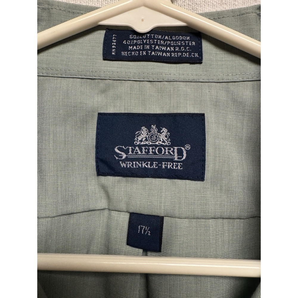 Stafford Men's Dress Shirt, Wrinkle-Free, Short Sleeve, Cotton/Polyester, Button - Picture 2 of 2